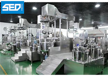 Skincare Ointment Manufacturing Machine Hydraulic Lifting Vacuum Emulsifying Mixer